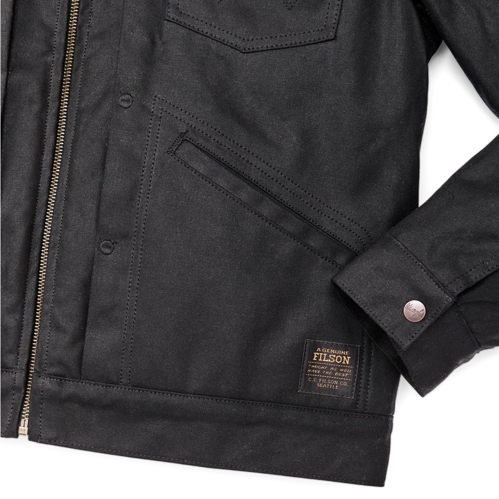 Filson X Wrangler Mackinaw Wool Lined Tin Cloth Archival Adventure Jacket Waxed - Picture 10 of 16
